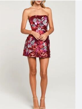 knee length dresses for ladies Adison Bow Velvet Mini Dress Burgundy / M by Sugarlips main image 1